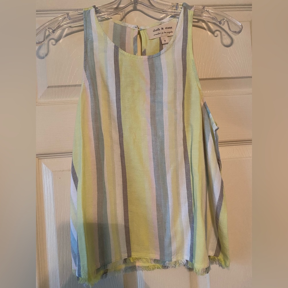 Cloth & Stone Multi-Color Stripe Sleeveless Top, Sz S